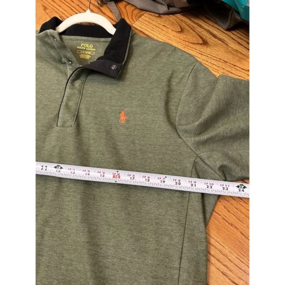 Polo Ralph Lauren Mens 1/4 Snap Long Sleeve Sweater Fleece OliveGreen Mens Large